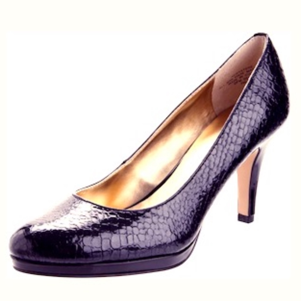 Anne Klein Wystere Black Snake Skin Pumps size 7